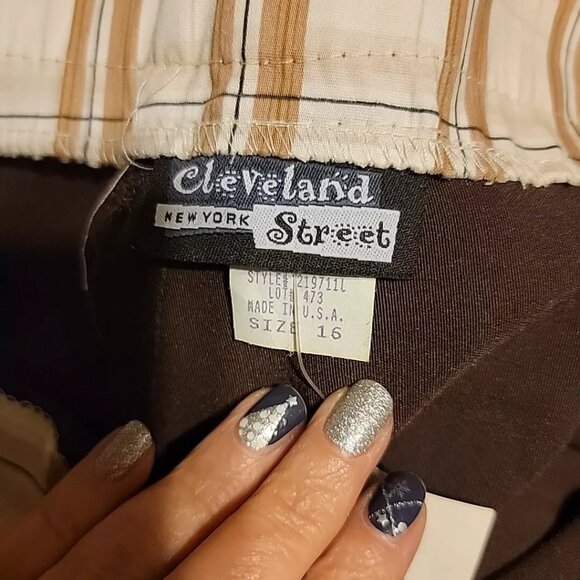 Women's Vintage Cleveland Street New York Pants size 16 Wide Cuff NEW Brown - Picture 7 of 11